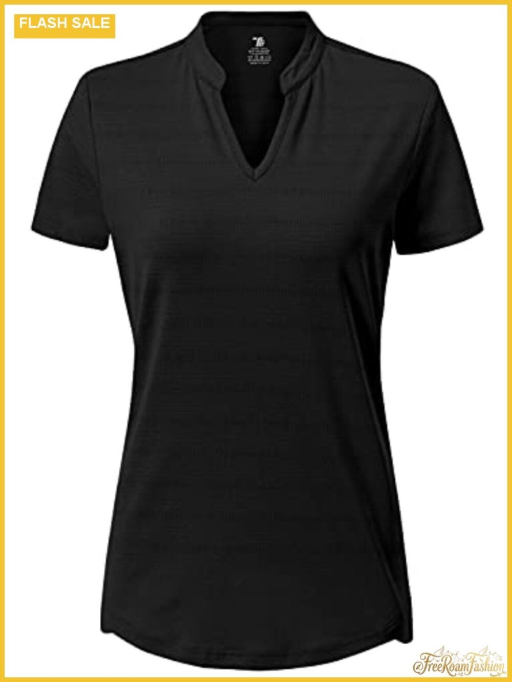 Women's Golf Polo Shirt Short Sleeve V-Neck Collarless Quick Dry Active Top
